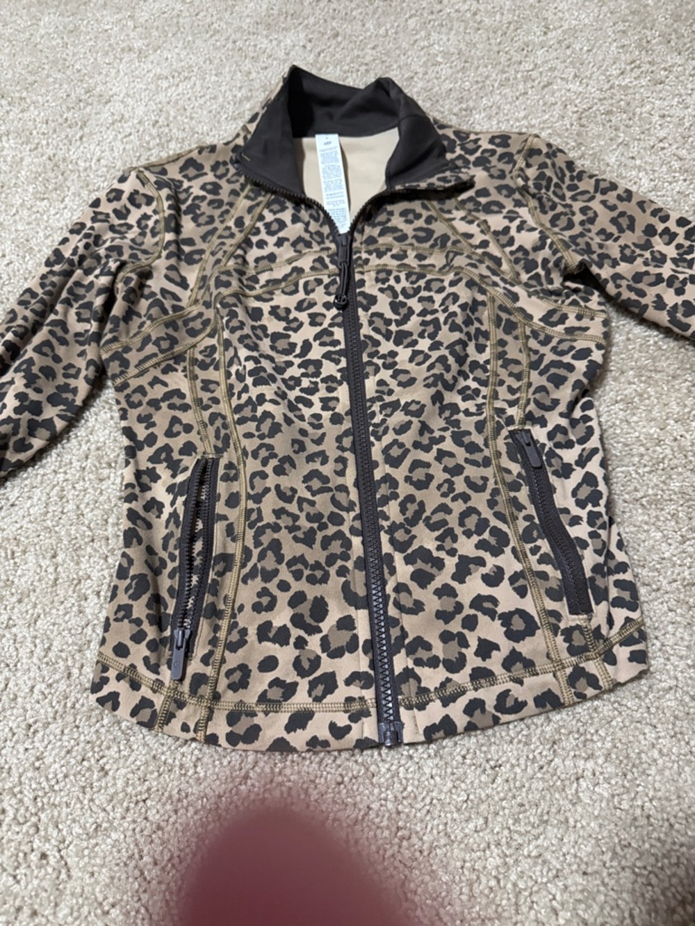 lululemon athletica Leopard Print Zip Jacket in Black and Tan